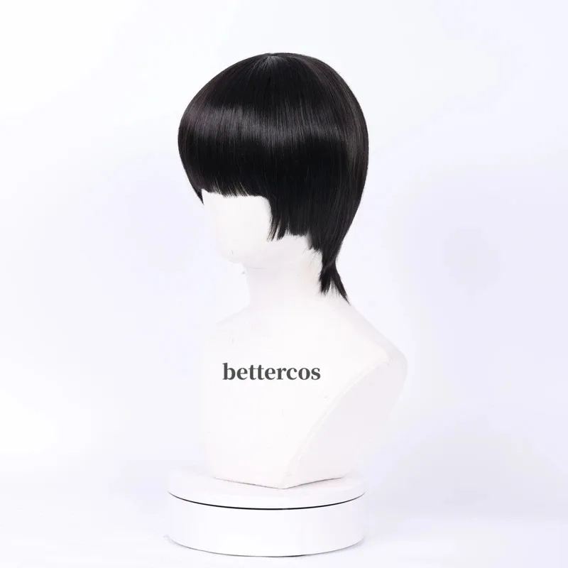 Парик для косплея аниме-рок Ли, короткие черные термостойкие парики из синтетических волос + шапочка для парика