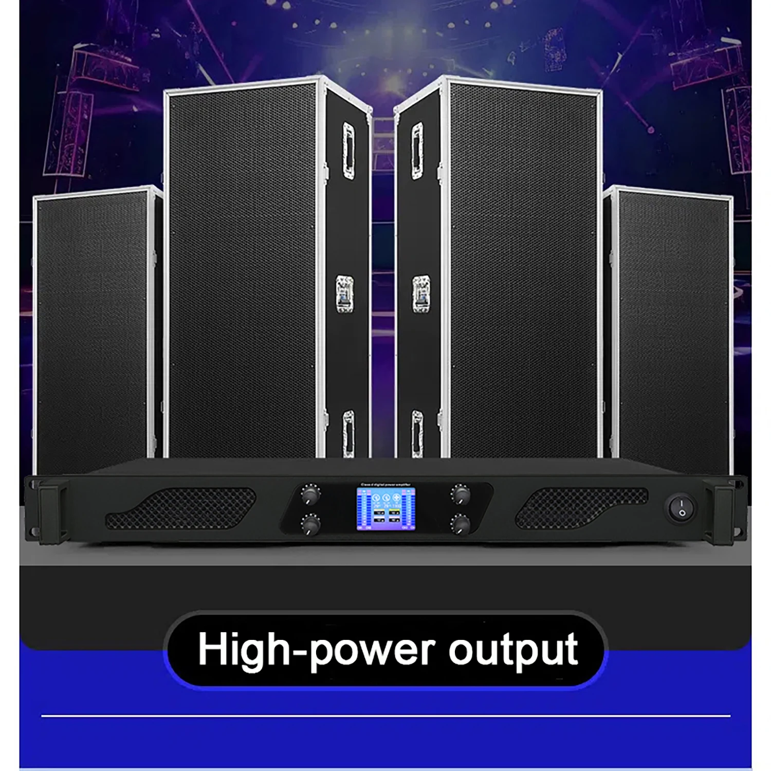 Amplificador de potência digital profissional GAP-DC4000 2 canais/4 canais 1U modelo 600W * 4 de alta potência, para apresentações de palco e bar DJ
