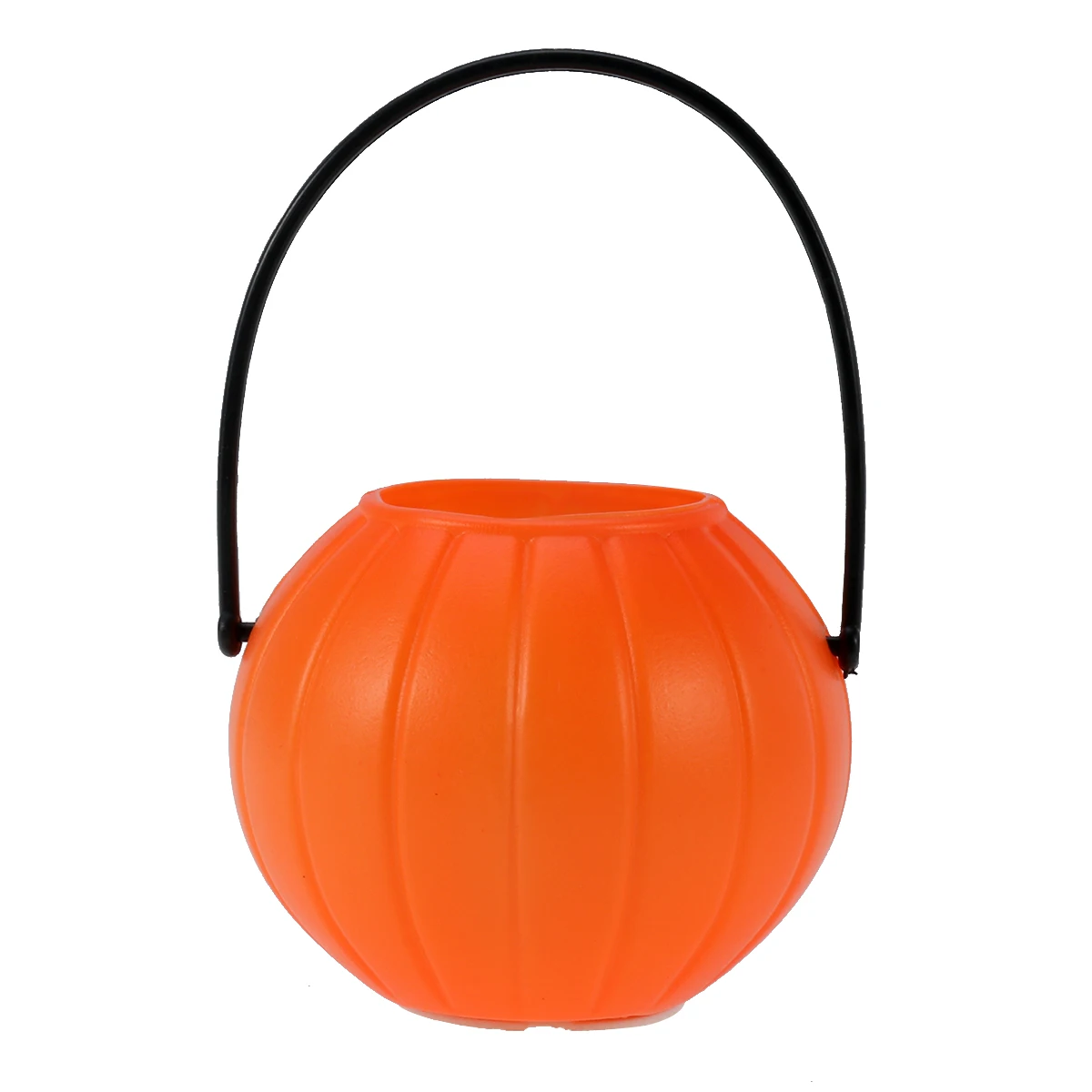 

Pumpkin Bucket Candy Holder 7cm Round Portable Container Kids Black Handle Lantern Halloween Party Treat Gift Box