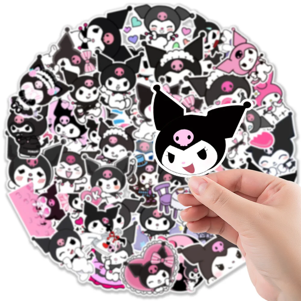 10/30/50PCS Kawaii Anime Kuromi Stickers Skateboard Guitar Suitcase Freezer Motorcycle Graffiti Decal Waterproof Sanrio Sticker