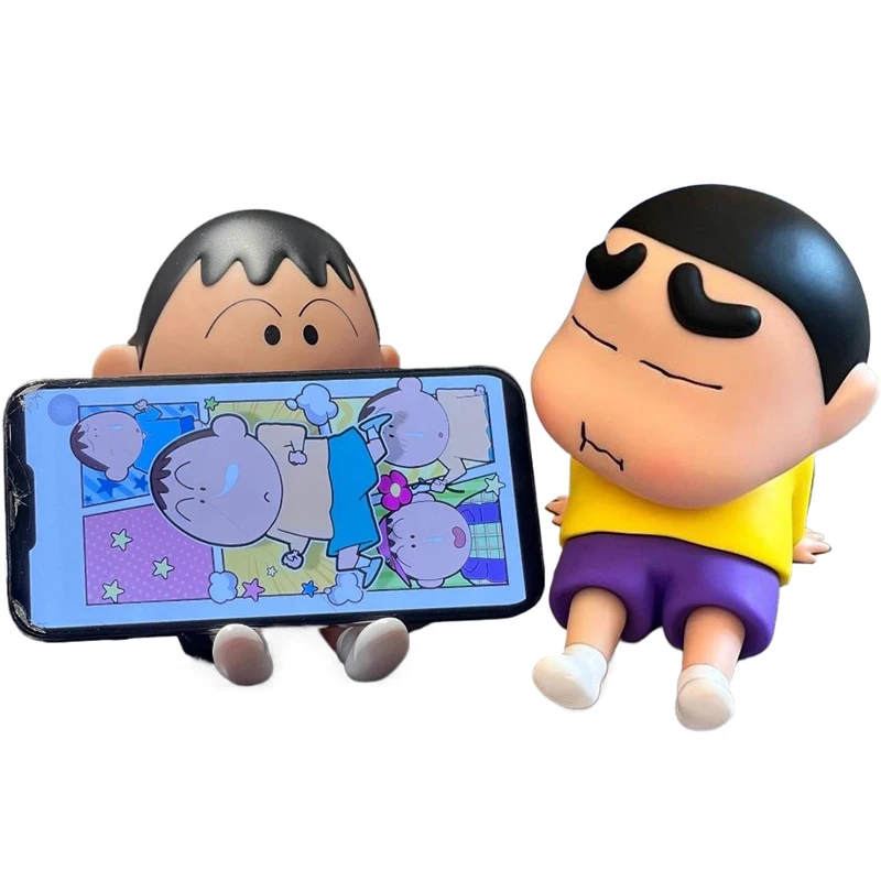 Crayon Shin-chan Mobile Phone Holder Anime Stand for IPhone 15 14 Xiaomi Huawei Desk Cell Phone Holder Cartoon Ornaments Gifts