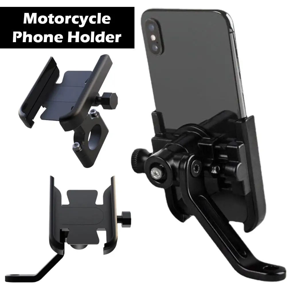 

Motorcycle Phone Mount Holder Sturdy Aluminum Alloy Base Phone Bike Rearview Handlebar Mount Handlebar Compatible Mirror N8C4
