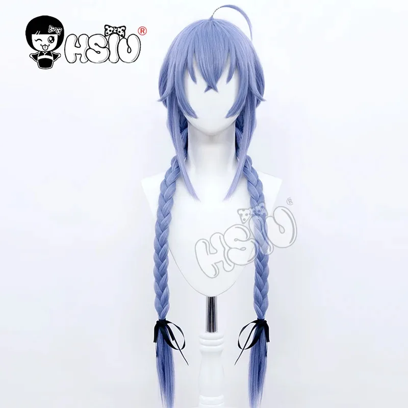Peluca de Cosplay Roxy Migurdia Anime Mushoku Tensei reencarnación sin empleo Vol1 HSIU marca luz Indigo doble trenza pelo largo