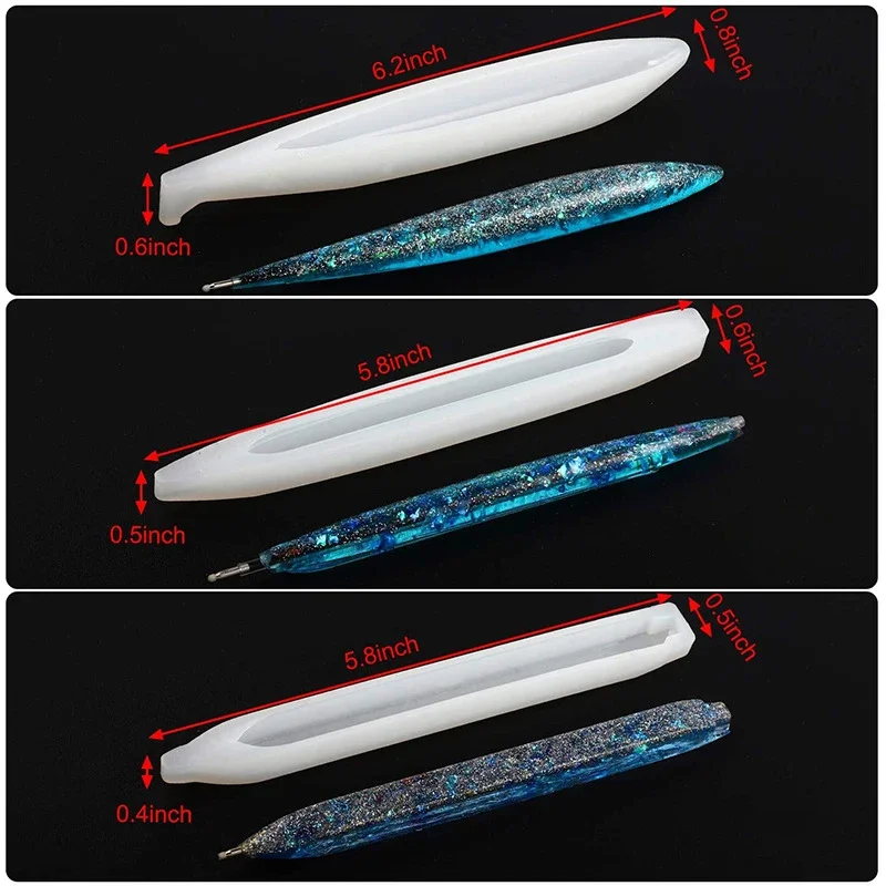 1/3/10 قطعة قلم حبر جاف قالب من السيليكون المجففة زهرة الراتنج الزخرفية الحرفية DIY بها بنفسك قوالب راتنجات الايبوكسي شفافة لصنع المجوهرات