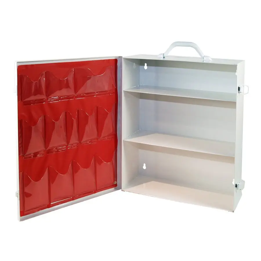 

Products First Aid Cabinet with Pockets, Medical Storage with 3 Shelves 712MTM, White, Full Size