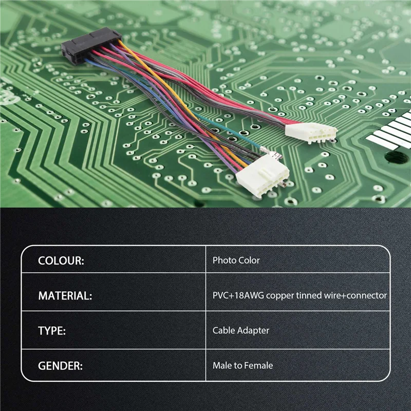 A23F-20Pin ATX To 2-Port 6Pin AT PSU Converter Power Cable 20 Pin ATX To AT Power Cable 20Cm For 386 286 486 586 Old Computer