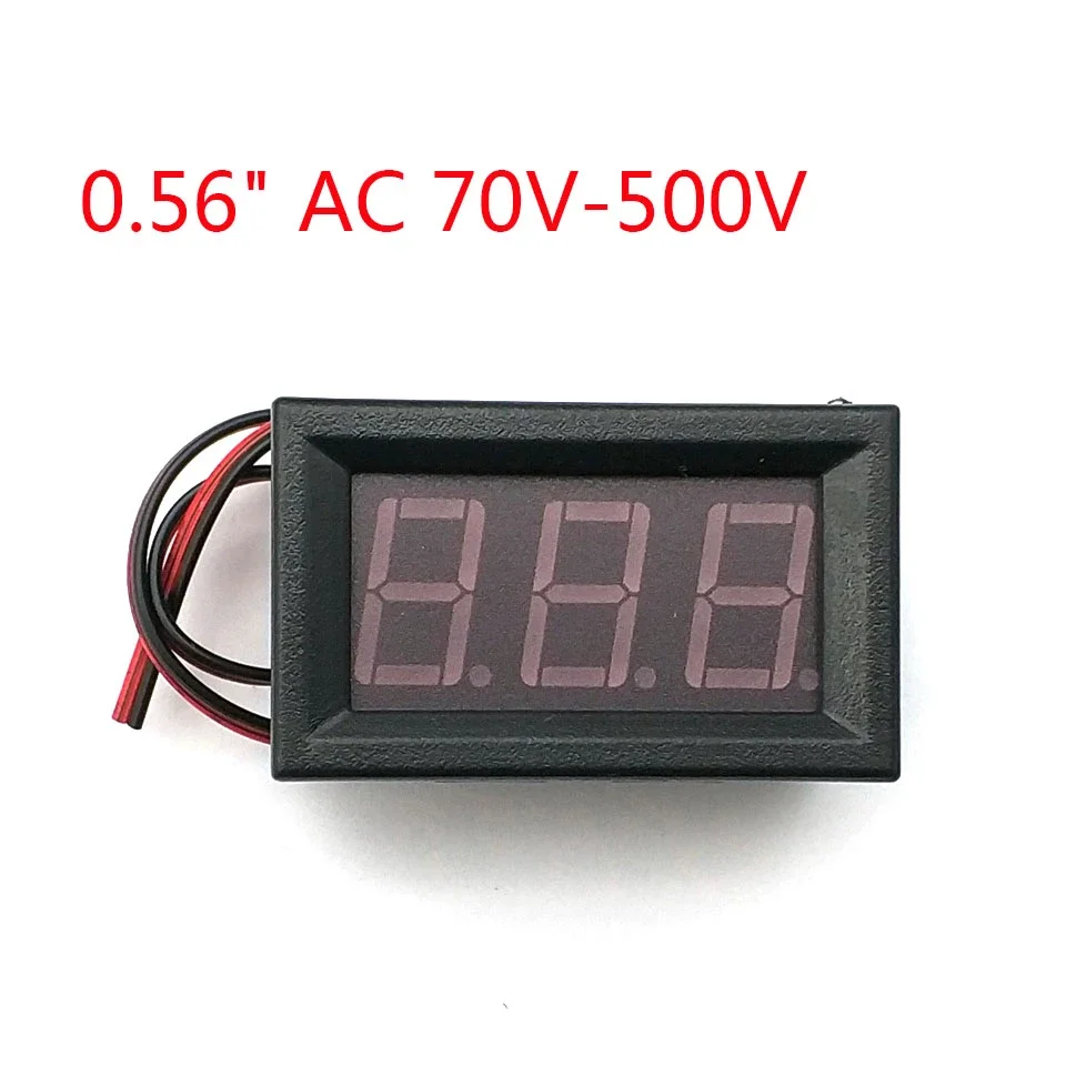 Mini voltímetro de 0,56 pulgadas, pantalla Digital LCD, Panel medidor de voltaje, herramienta portátil con dos cables, CA 70V-500V