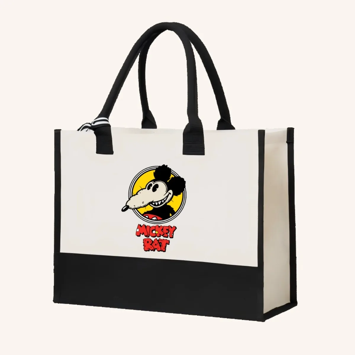 الفئران 2026 جديد وصول موضة عملية واسعة قابلة لإعادة الاستخدام حمل حقيبة نمط طباعة 2 لهجة الثقيلة حقيبة كتف كبيرة ل #4