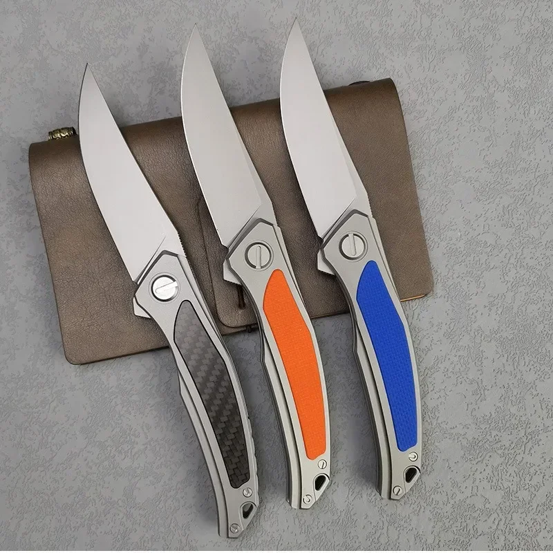 

Cromax PM steel 420 steel+imported G10 carbon fiber handle high hardness folding knife camping folding knife