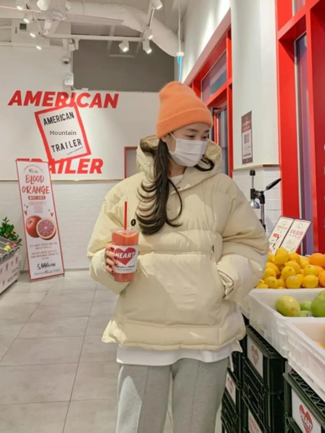 

Loose Fce Hooded Thiened Winter Jaet Women's Korean Sle Commute Polyester Cotton Blend Long Sve Zipper Closure