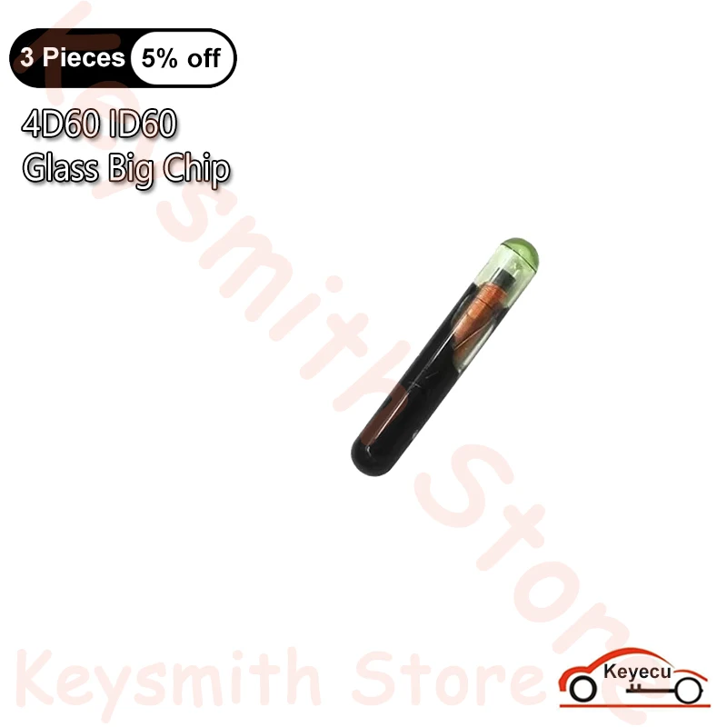 

KEYECU Aftermarket 4D60 ID60 Стеклянный большой чип транспондера для Ford Focus Connect Fiesta Ka Mondeo