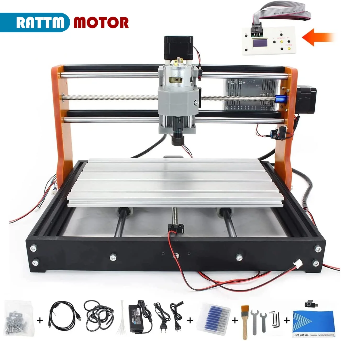 3018 Pro Orange 3 Axis GRBL Control DIY CNC Router Machine CNC Wood Cutting Router Laser Engraving Machine
