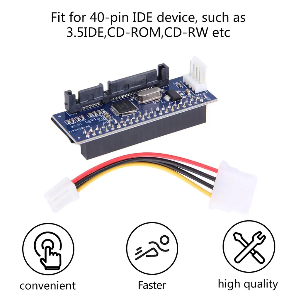 40-pin 3.5 HDD IDE/PATA naar SATA Converter Card Adapter Voor IDE HardDrive Schijf DVD Brander naar SATA 7pin Data Moederbord Kabel
