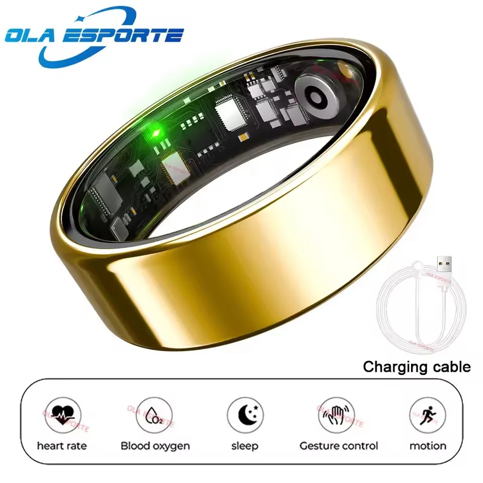 Smart Ring Bluetooth Oproep Hartslag Bloeddrukmeter Mannen Womenes Smartring 5ATM Waterdichte Gezondheid Multi Sport Ring 2025 - afbeelding 1