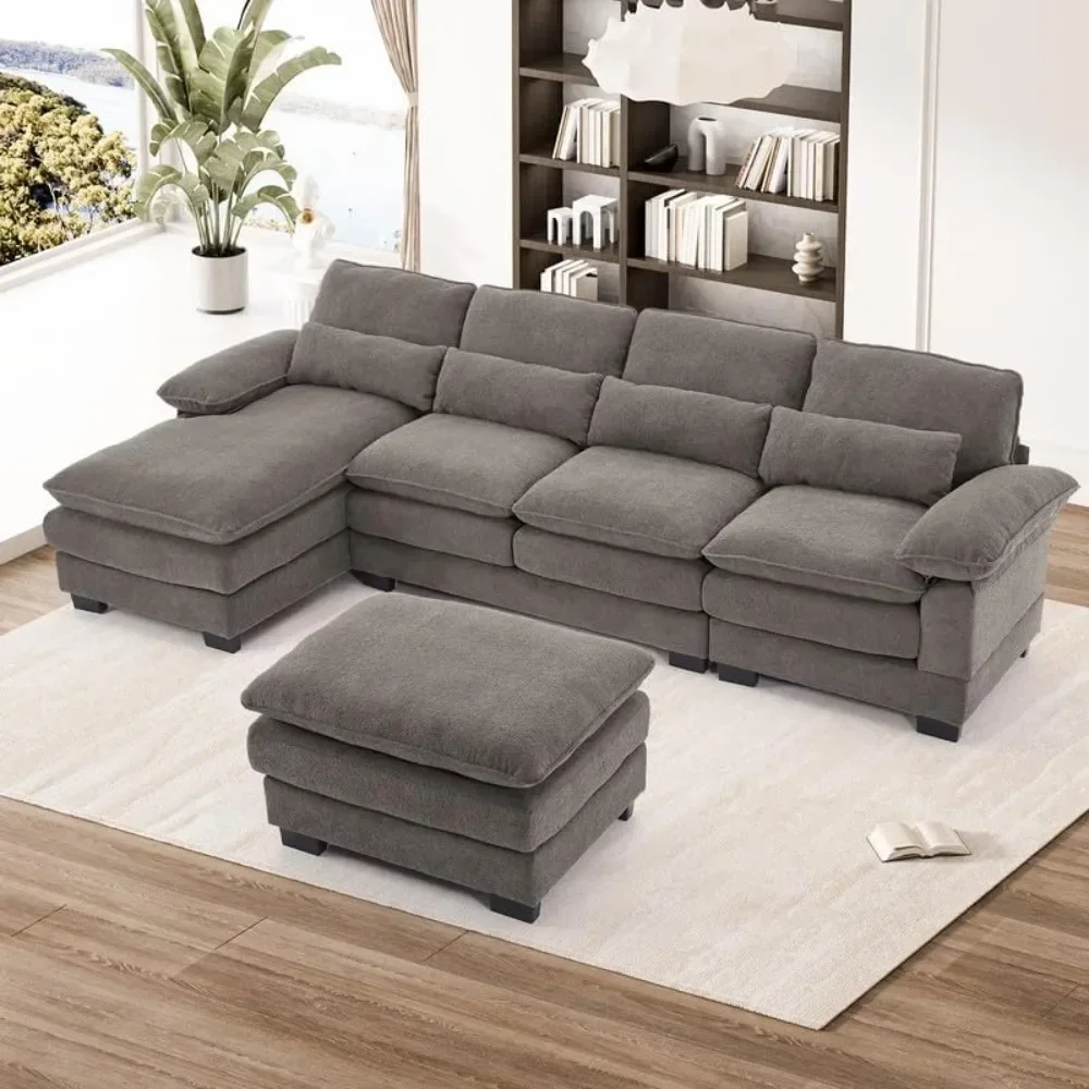 Sectional Sofa Deep Seat Cloud Couch,Living Room 114