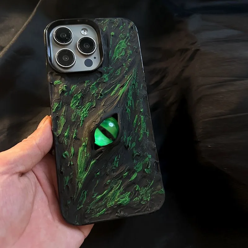 Three-dimensional eye ink green is suitable for the advanced feeling of Apple mobile phone case