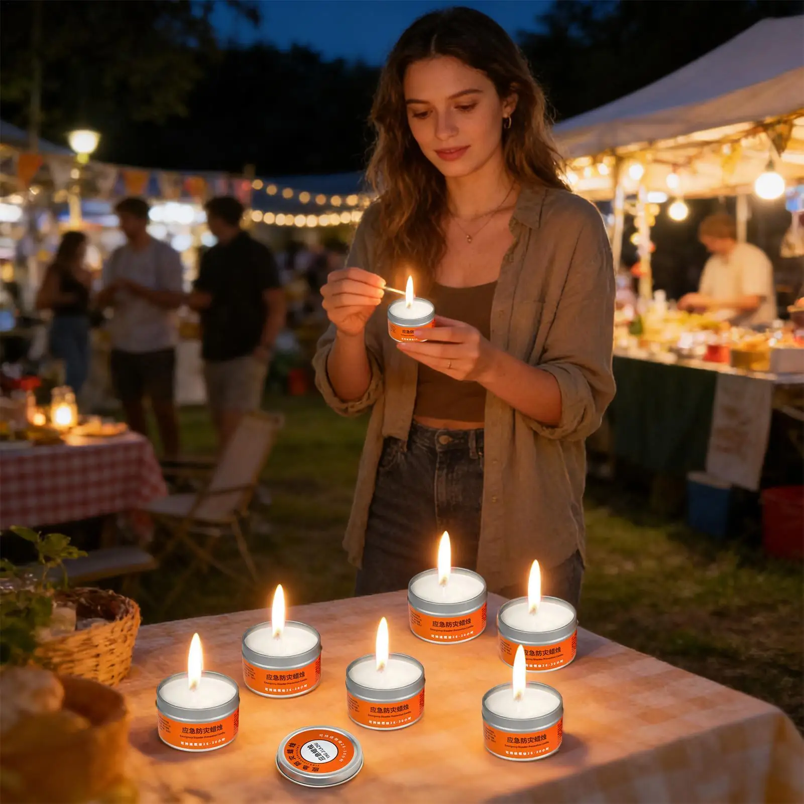 Survival Candle For Camping 10 Pieces Windproof Clean Long Burning Survival Candles For Adventure Backpacking Hiking Power