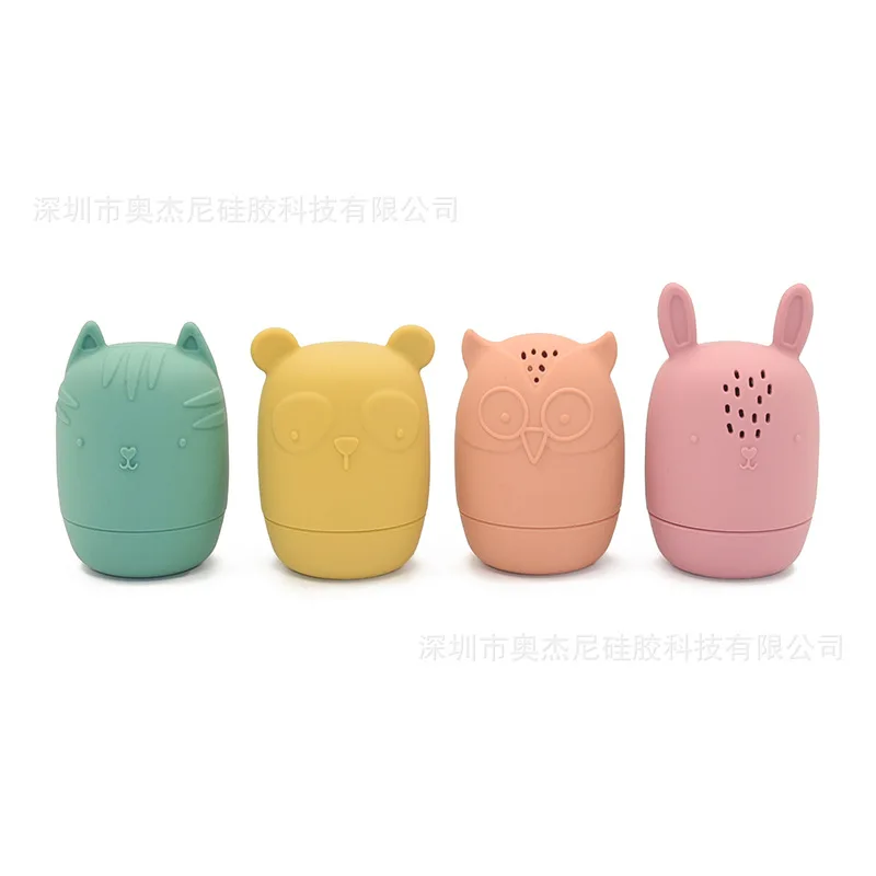 Baby 1-3 Years Old Silicone Shower Toy Animal Shape Baby Interactive Bathroom Toy Children Playing In Water