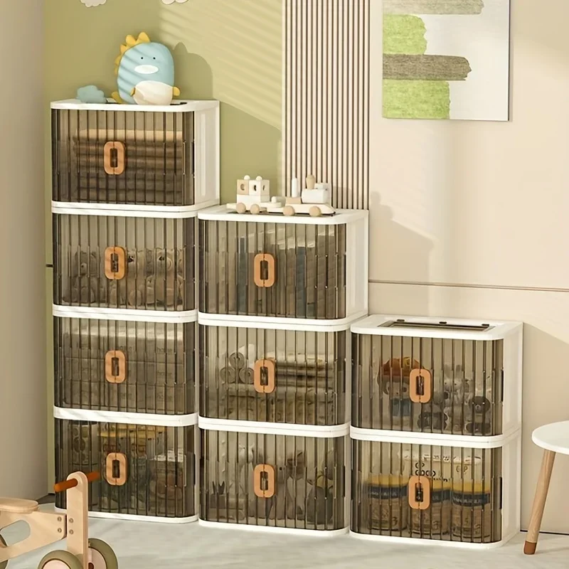 

1/2pcs Foldable Storage Box With Lids, Dual Open Box For Closet Organizers, Plastic Storage Bins For Home Office Organizing Book