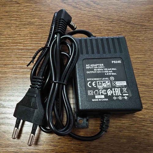 Salida PS24E, cargador de fuente de alimentación de 12V, 400mA, 2m de longitud para adaptador de micrófono inalámbrico Shure, enchufe europeo AC 100-240V