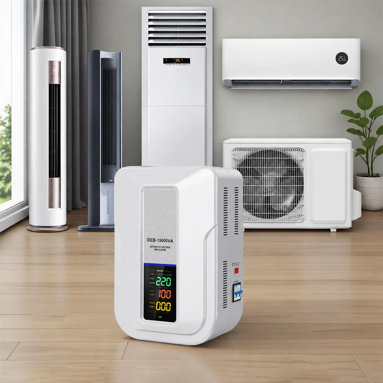Wall Mounted Single Phase SVC 1kva 2kva 3kva 5kva 8kva 10kva 15kva Home AVR 220V AC Automatic Voltage Regulator/Stabilizer
