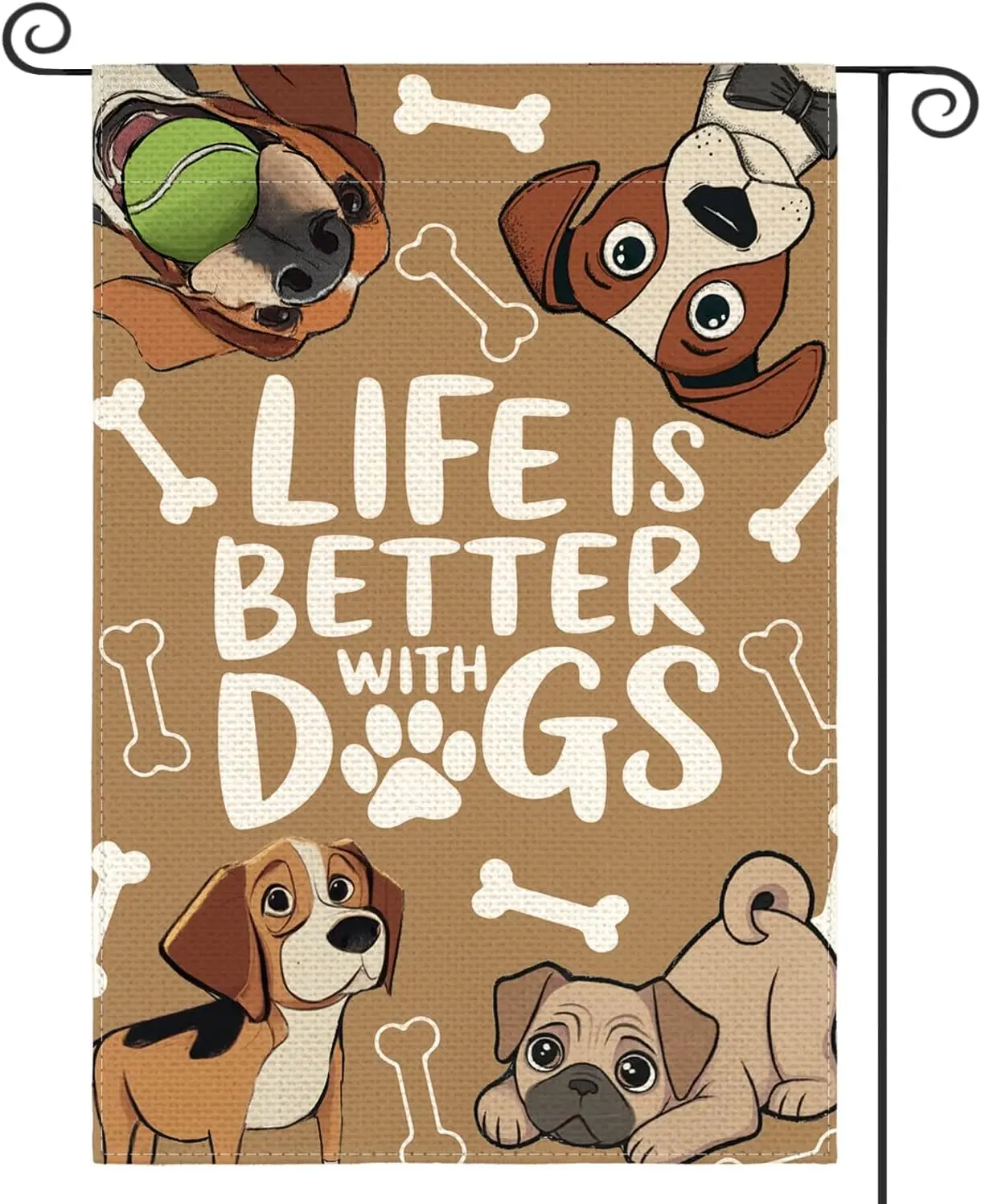 AVOIN colorlife Life Is Better With Dogs Garden Flag 12x18 Inch Outside | Double Sided, Weather & Fade Resistant, Yard O llp