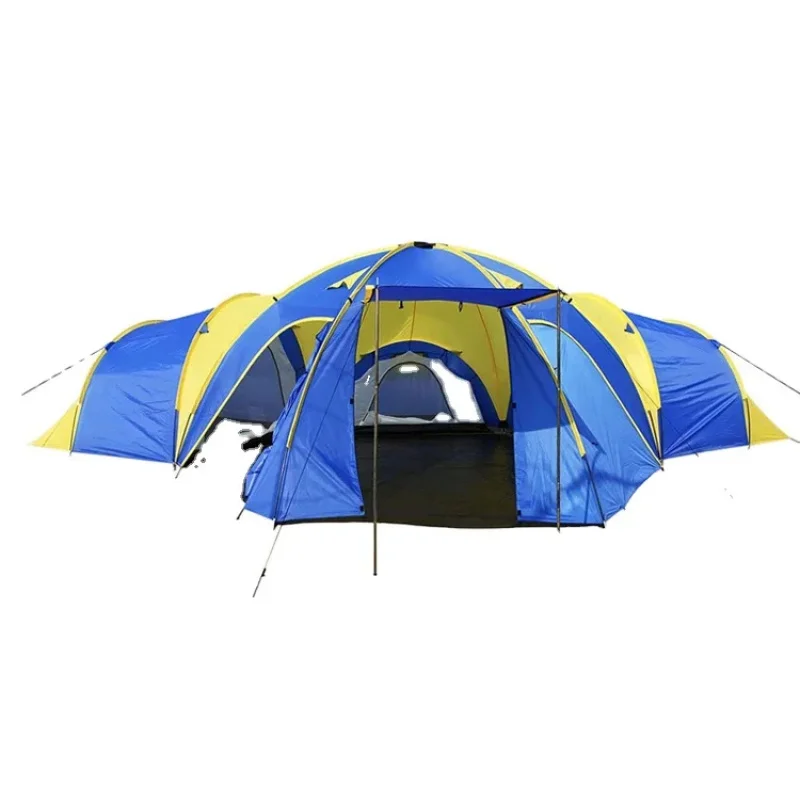 

High Quality 8 Persons Large Camping Family Tunnel Tent With Canopy Hot Selling