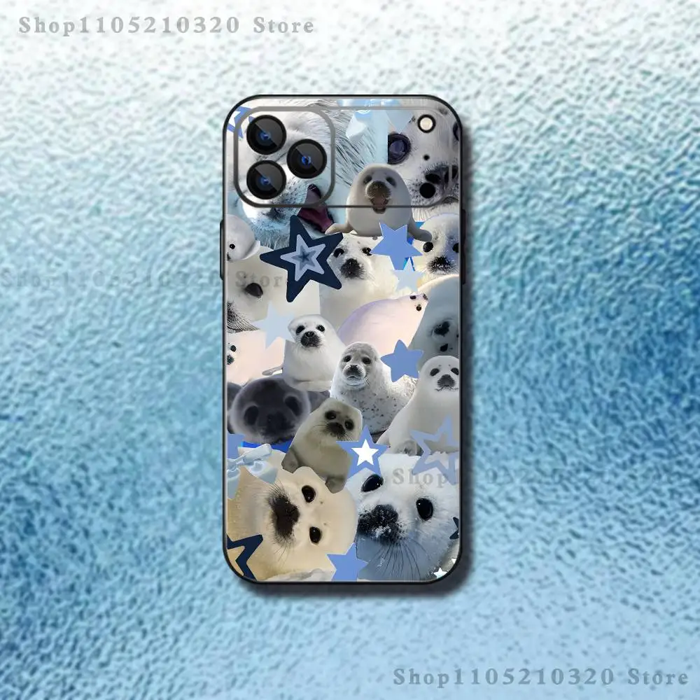 حافظة هاتف لطيفة على شكل حيوان لهاتف آيفون 17,16,15,14,13,12,11,Pro,Max,Plus,E,SE4,Air,Mini Black Soft Funda #2