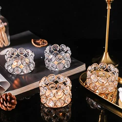 Crystal Tealight Candle Lantern Holders Gold Silver Candlesticks For Wedding Table Arty Table Centerpieces Home Decors