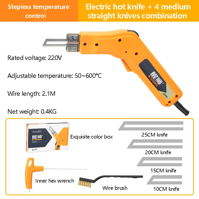 Imagem -06 - Elétrica Hot-melt Faca Stepless Regulação de Temperatura 220v Placa Pérola Algodão Acrílico Espuma