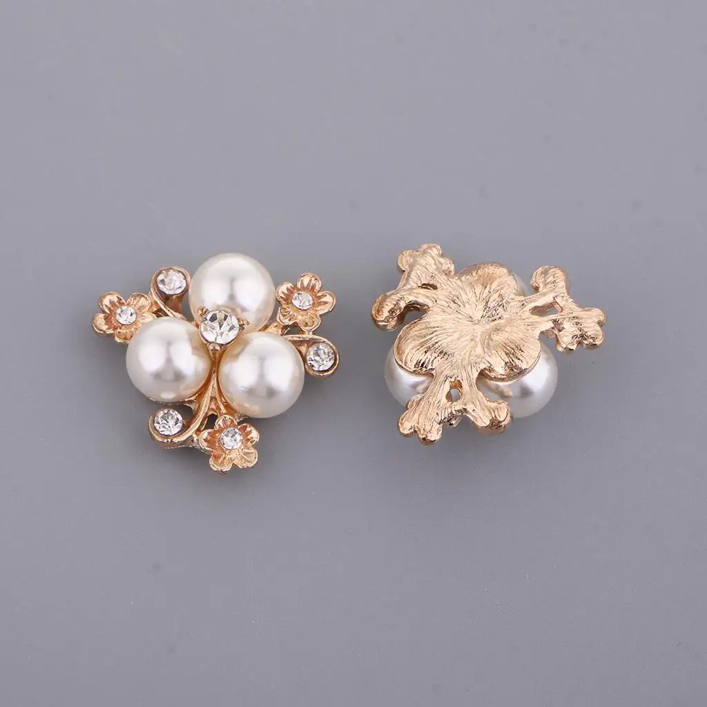 Crystal Pearl Rhinestone Flower Cabochon Beads Jewelry Making Material for Wedding Dress Sewing Bridal Bouquet Hair Ornament