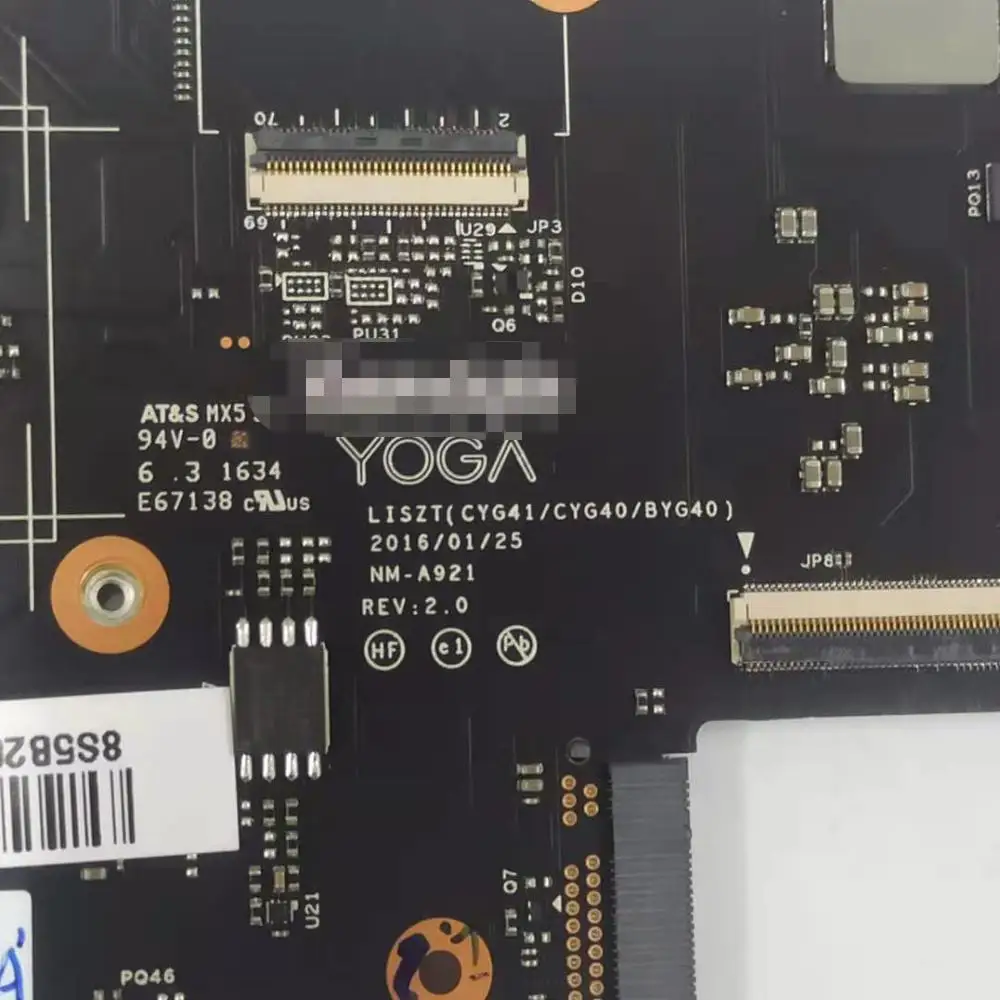 Placa base NM-A921 para portátil Lenovo Ideapad Yoga 900-13ISK2, 80UE, FRU, 5B20L34659, 5B20L34666, CPU:I5-6260U, RAM:8G, prueba