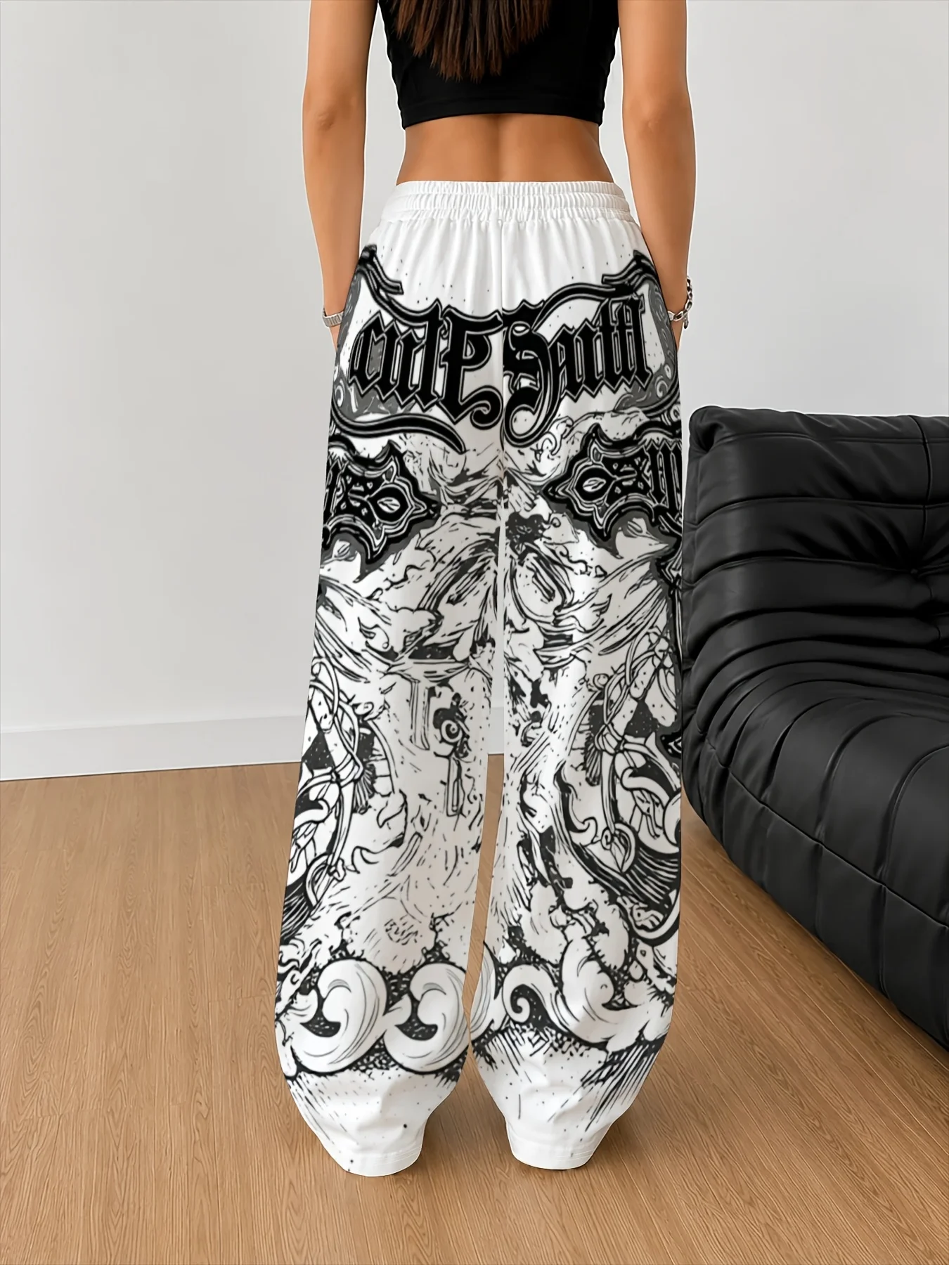 2026 Summer Fashion New Gothic Dark Punk Style 3D Printed Loose Outdoor Pants Street Harajuku Leisure Sports Loose Causal Pants