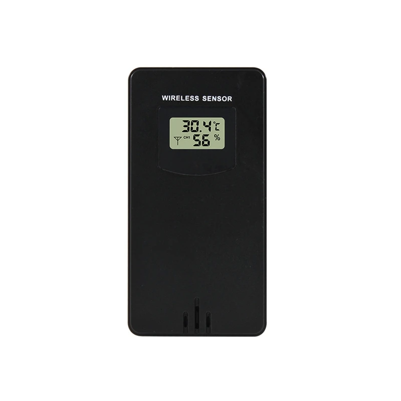Temperatura Humedad Sensor Inalámbrico Higrómetro Termómetro Digital Electrónico In/Outdoor Con Estación Meteorológica Negro