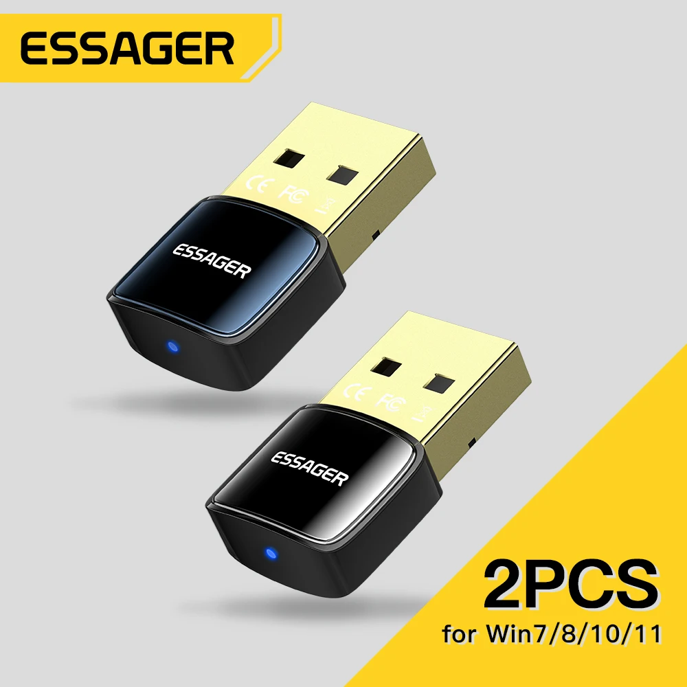 Essager USB Bluetooth 5.0 Adapter Dongle for PC Laptop Speaker Wireless Mouse Earphone Music AUX Audio Receiver Transmitter