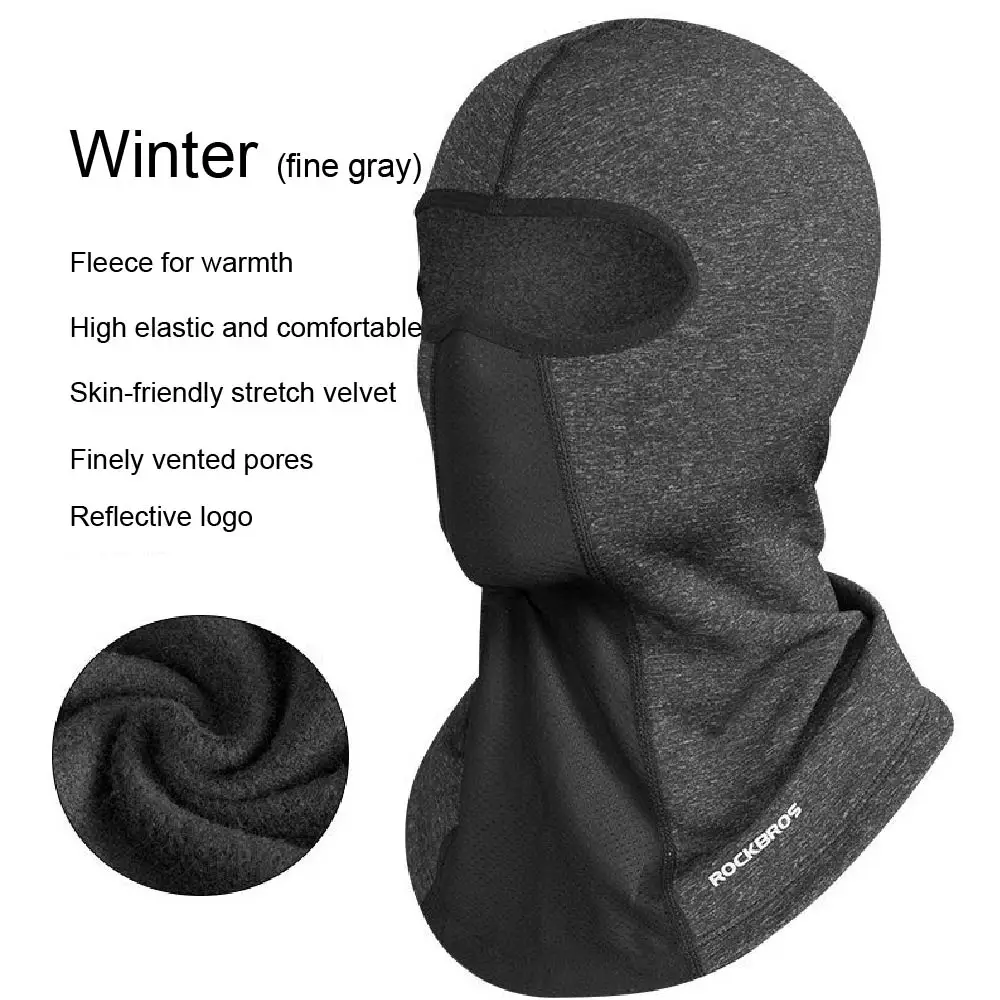 ROCKBROS Sturmhaube, Winter-Gesichtsmaske, warme Fahrradhelm-Innenkappe, winddicht, atmungsaktiv, waschbar, für Damen und Herren. – Detail 9