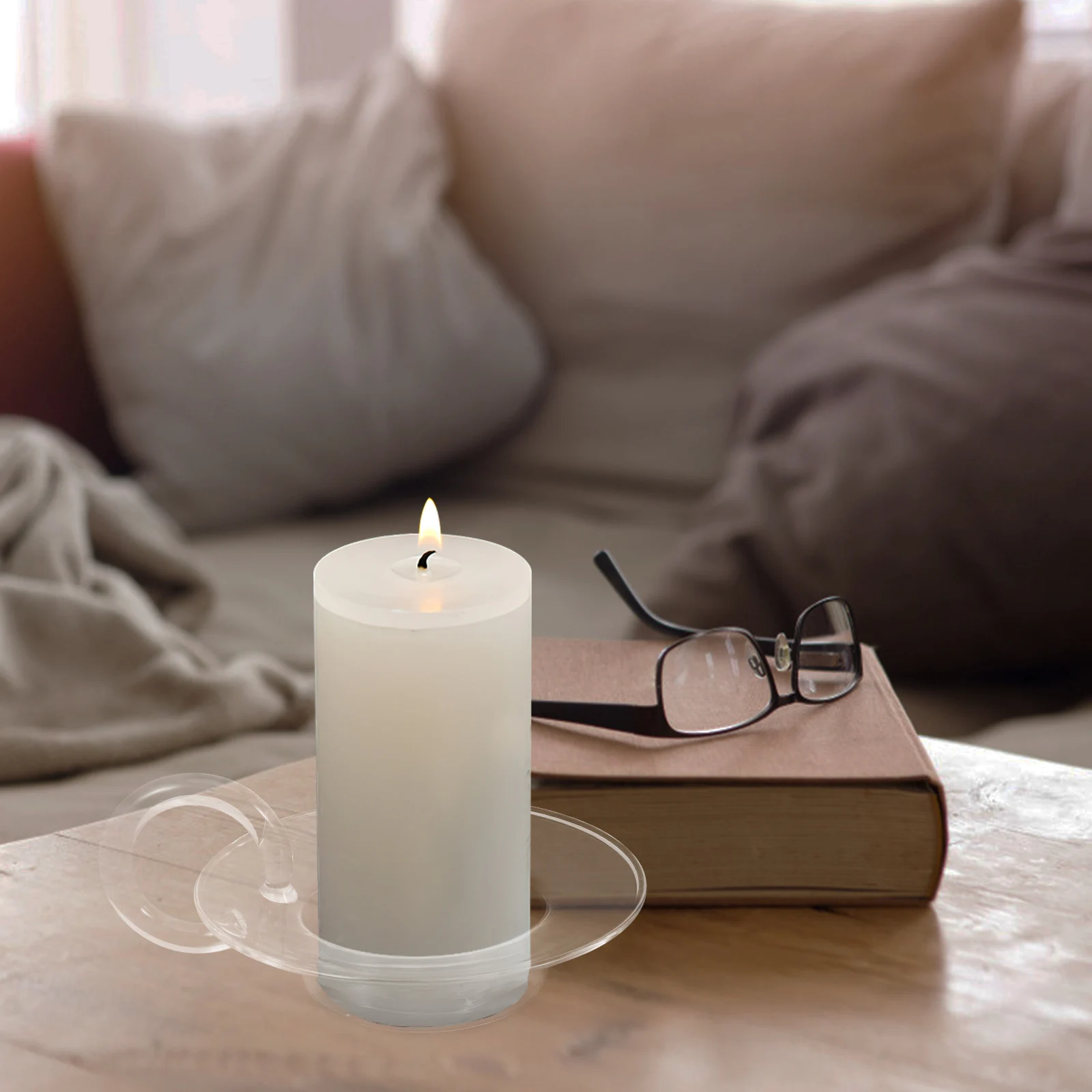 

Small Glass Candlestick Holder Elegant Vintage Design for Bedroom Desk Living Room Tabletop Decor Wedding Party