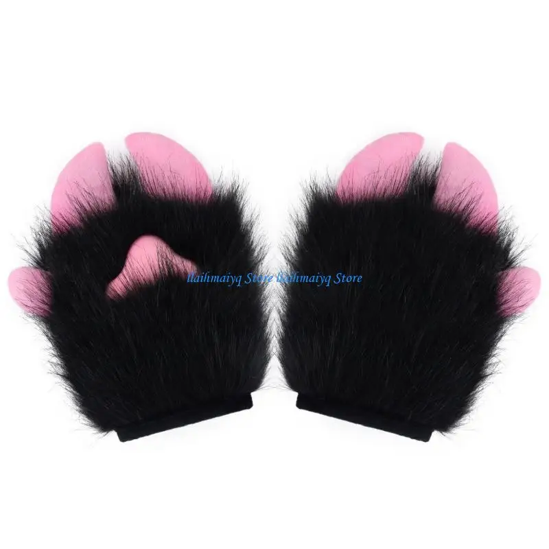 

573B Cosplay Furry Gloves Multiple Color Costume Accessory For Character Role Play