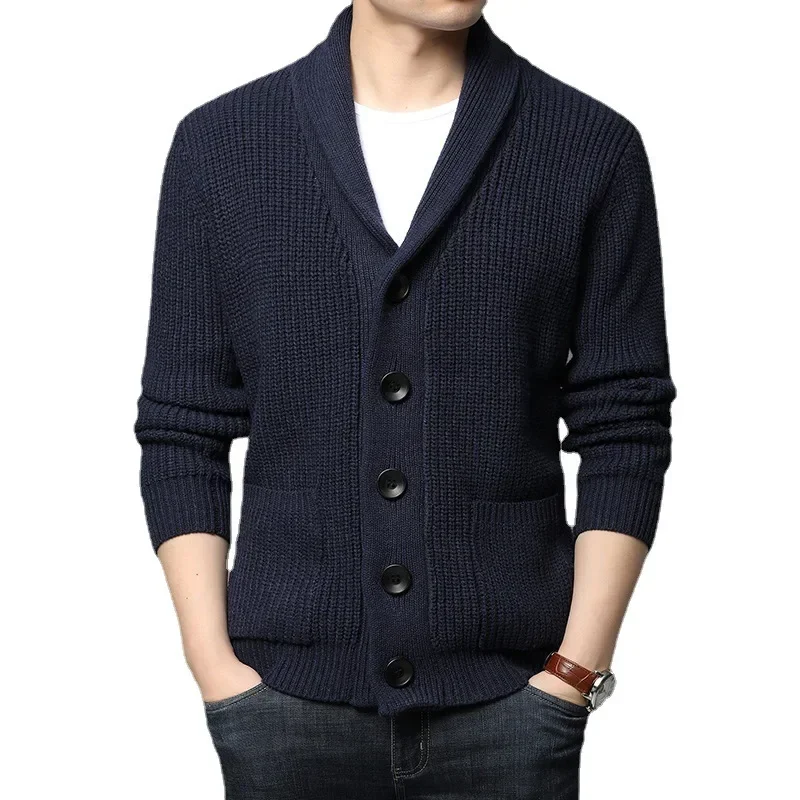 New Men's High Collar Solid Color Knitwear Sweater for Various Occasions