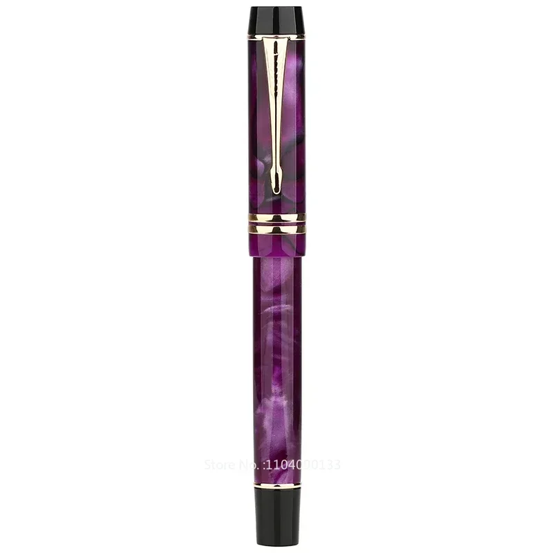 MAJOHN M600S Celluloid Purple Fountain Pen Iridium Golden F 0.5mm Excellent Fashion Office Business Writing Gift Pen