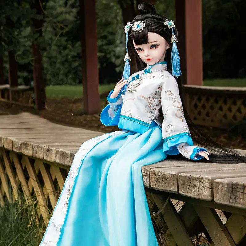 ○Handmade 1/3 Bjd Doll Full Set Large 60cm Chinese Qing Princess Ball-Jointed Toy Dolls For Girls Gift