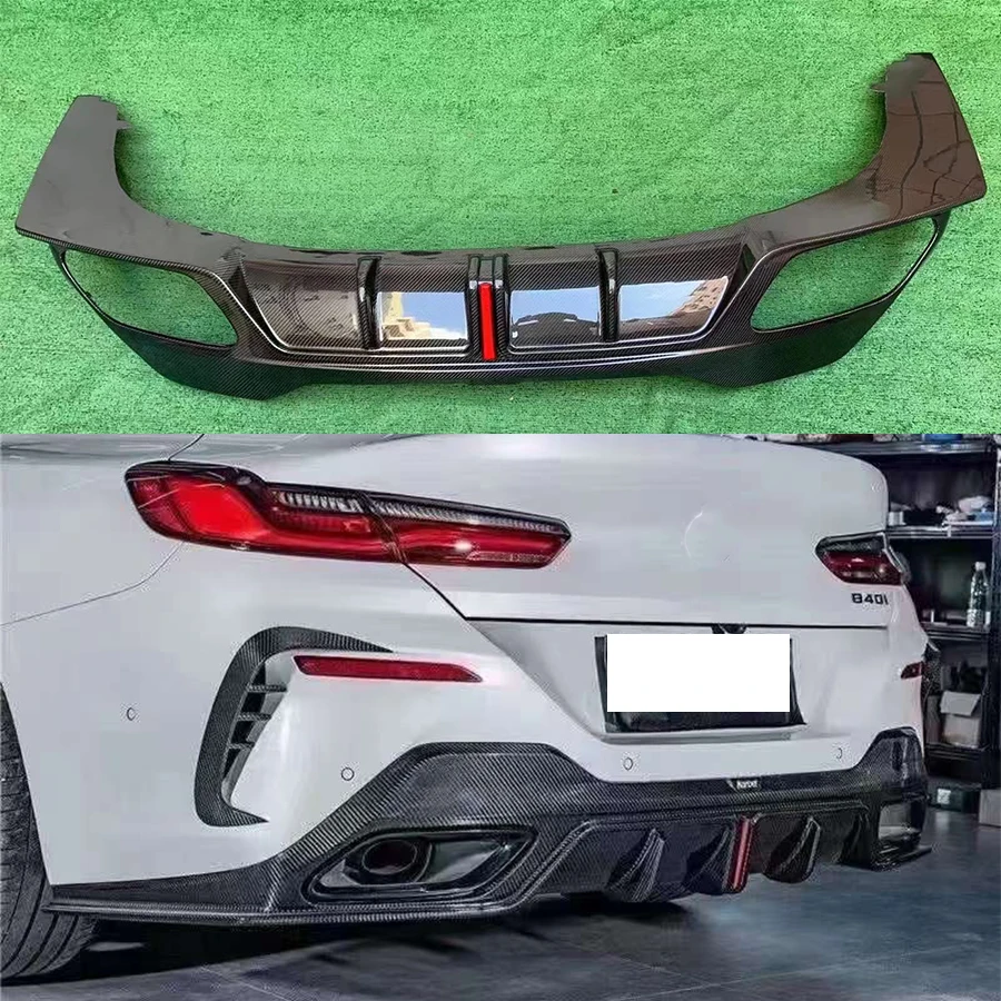 

For BMW 8 series G14 G15 G16 830 840 850 KB style Carbon Fiber Car Rear Bumper Diffuser Rear Splitters Spoiler Back lip Body Kit