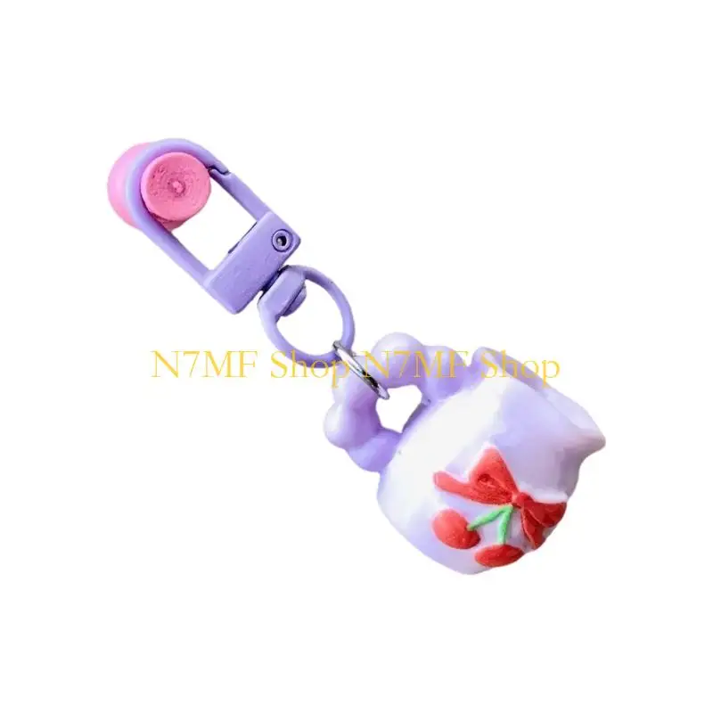 N7MF – porte-clés Pot fleur dessin animé, pendentif en matériau convivial, cadeau pour meilleur ami