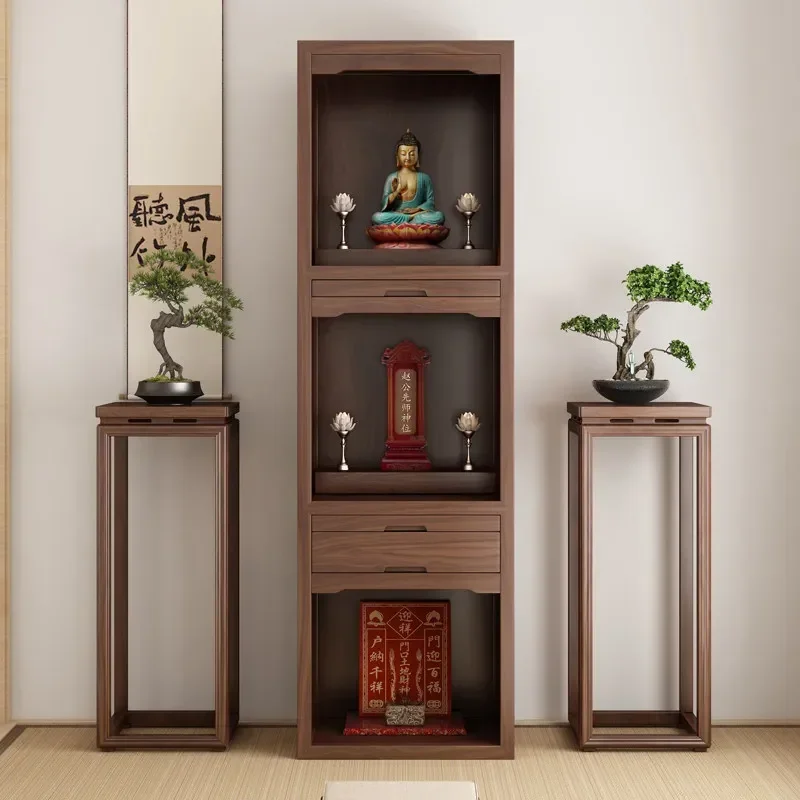 Three-layer Shrine Cabinet Against The Wall, Buddhist Shrine Household Integrated New Chinese Vertical Cabinetn29