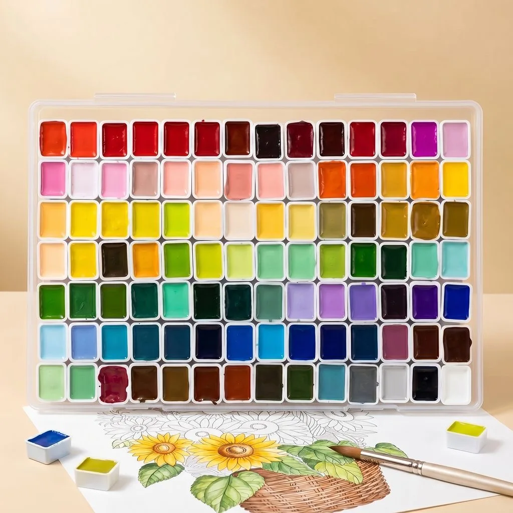 Watercolor Paint Set 98/60Colors, Professional-quality art supplies for artists adult painting aketching, Non-Toxic