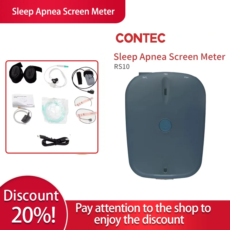 Contec RS10 Sleep Apnea Screen Meter Spo2 PR Nasal Airflow Monitor Free PC Software Respiration