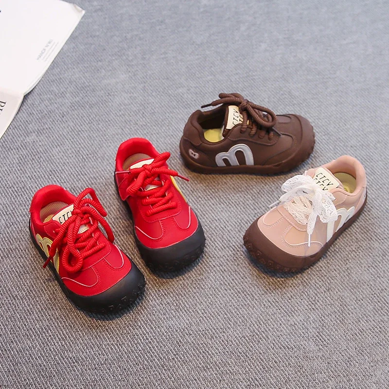 

Children Sports Shoes Casual Soft Bottom Kids Tennis Shoes Toes Capped 2025 Autumn New Kids Running Shoes Sweet Princess Style