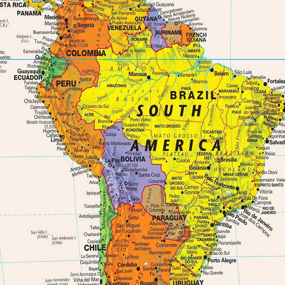 Vintage Mapa Świata Widok Lotniczy Dekoracja Ścienna Plakat Artystyczny Salon Dekoracja Domu Biuro Artykuły Szkolne 225*150cm Mapa Podróżnicza