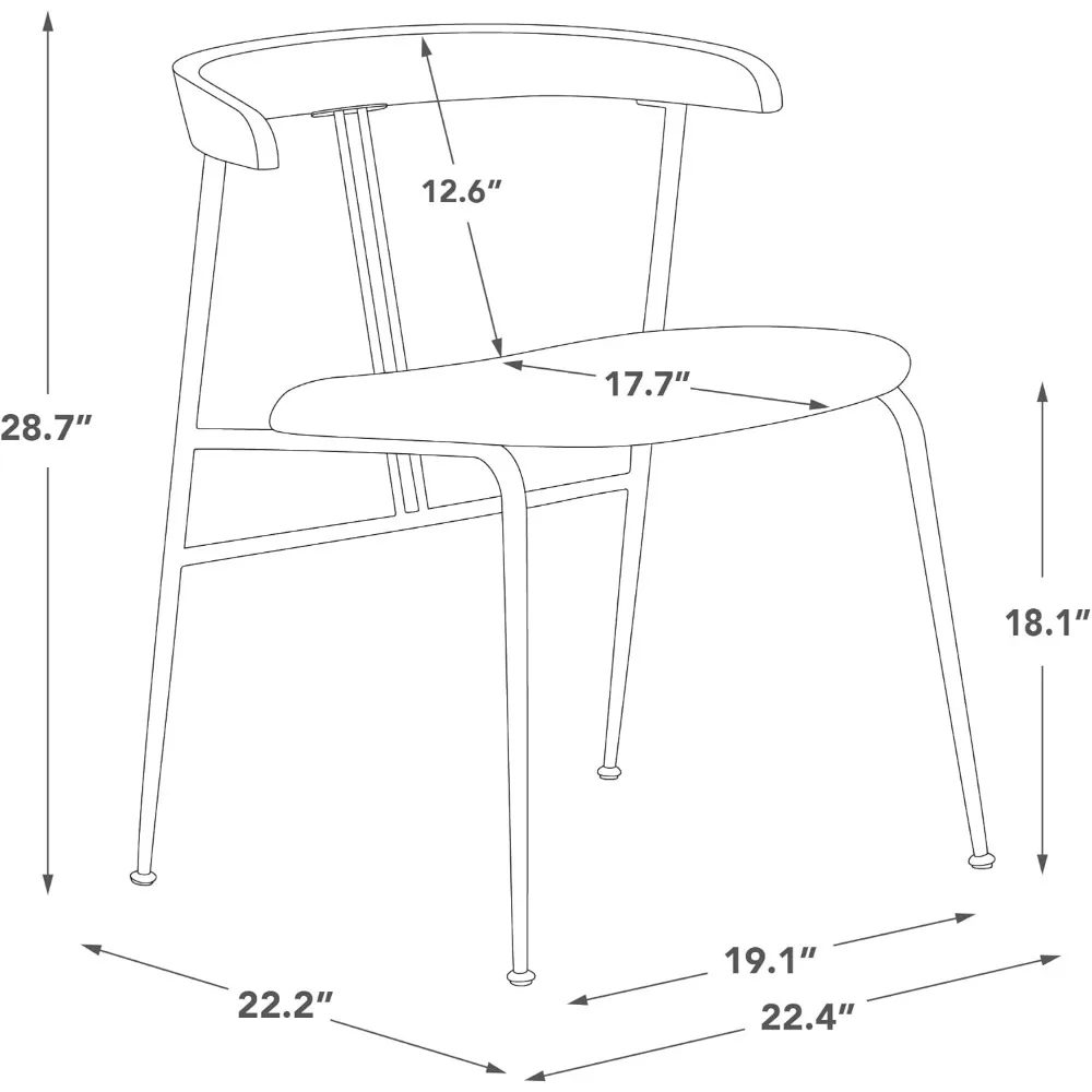 Dining Chairs Set of 4 with Metal Legs, Wood Back, Mid Century Upholstered Modern Dining Chair