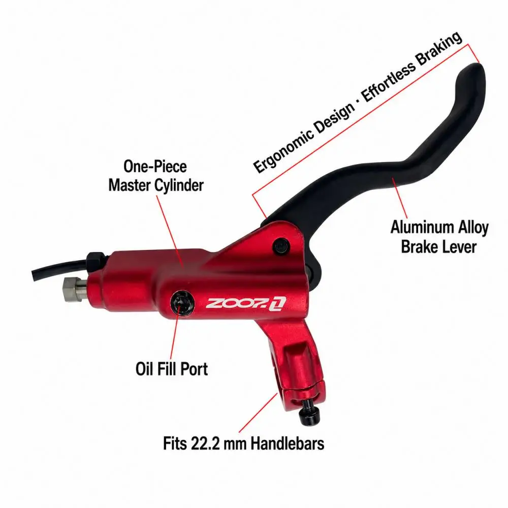 ZOOM HB-875E 4-Piston Hydraulic Disc Brake Set for Electric Bike Scooter with Power Cut-Off